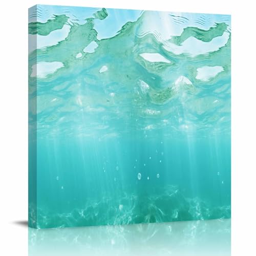 Canvas Wall Decor Prints Oil Paintings 20" x 20",Summer Teal