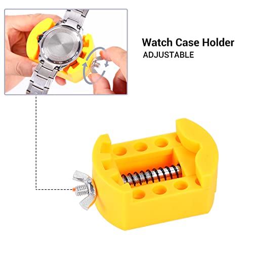 Ohuhu Watch Battery Replacement Tool Kit, Ohuhu Upgraded Watch Repair Kit Watch Back Remover Opener Tool Watch Case Opener Watch Back Removal Tool With Extra Screwdriver Back Protective Films Sealing Rings thumb #2