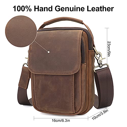 Image of Augus Genuine Leather Small Messenger Bag Crossbody
