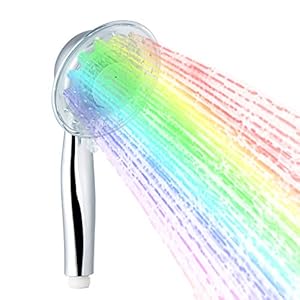 LEDGLE LED Douchekop met Van Kleur Veranderende LED Handdouche, 7 Kleuren Licht Automatisch, Instelbare Waterstroom