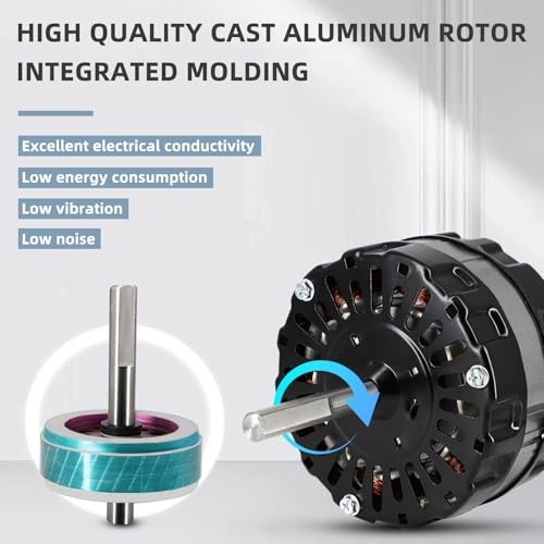 Image of Criditpid F0510B2944, F0510B2497 Power Vent Attic Fan Motor Replacement for Lomanco Lomancool 2000 & 1800 Series. 3.4 Aamps, 120 Volts, 1 /10HP, 1100RPM Motor, 2 PCS.