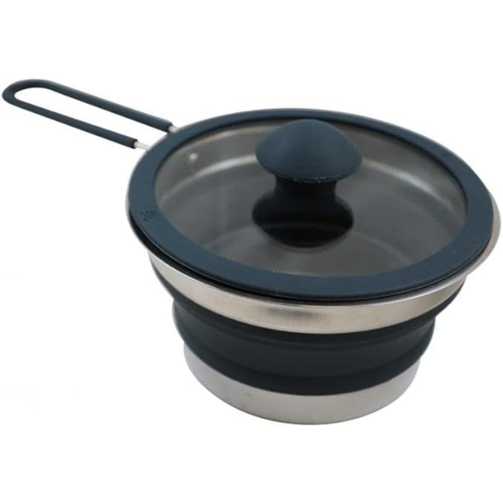 Vango 1.5L Non-Stick Collapsible Pot, Dishwasher & Oven Safe, Folding Silicone, Cool Touch Handle, Suitable for All Cooker Types, Food Safe, BPA Free