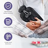 3.5L Extra Large Hot Water Bottle - Grey Faux Fur Covered Hot Water Bottle for Pain Relief, Hand and Foot Warmer - Luxury, Soft and Washable Hot Water Bag for Hot and Cold Compress - Image 7