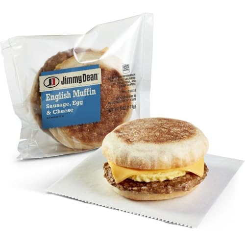 Jimmy Dean, Individually Wrapped Fully Cooked Sausage, Egg And Cheese Muffin, 5 oz. (12 Count)