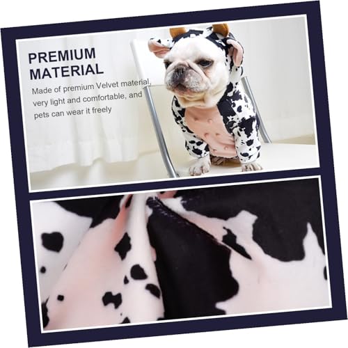 Disfraz de vaca para perro talla M de algodón suave miniatura 6