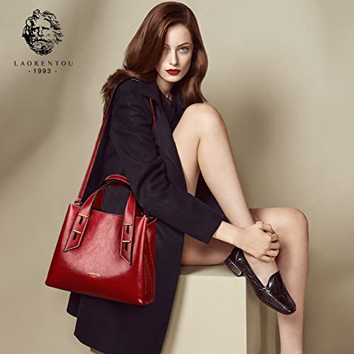 Bolso bandolera de cuero genuino para mujer miniatura 4