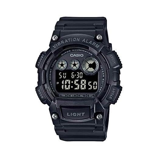 Casio Vibration Alarm Super Illuminator Stop Watch W735H-1BV