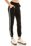 ALWAYS Women Drawstrings Jogger Sweatpants - Super Light Skinny Fit Premium Soft Stretch Pockets Track Pants Black US S (Tag S/M)