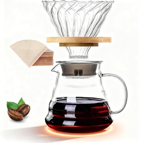V60 Cafeteira de Gotejamento com Filtro de Vidro