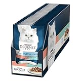 Gourmet Perle Duetto Katzenfutter nass, mit Lachs und Seelachs, 26er Pack (26 x 85g)