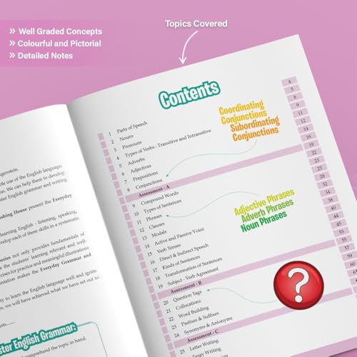 Image of Woodsnipe English Grammar and Writing Skills Book for Class 7 Ages 12 to 13 Years| Practical Approach| Master Reading, Writing and Language Skills | Multiple Type Questions with Answer Keys