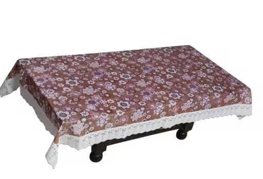 Durable Plastic Printed Table Cover – Brown, 4 Seater Size, Easy Maintenance Table Cover 076_Brown-image-7