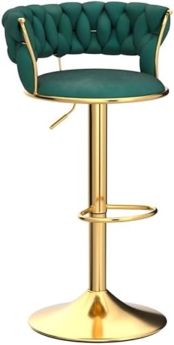 Miniatura 5 de Juego de 2 taburetes de bar tejidos de terciopelo, taburetes de cocina de altura ajustable, silla de isla, sillas de bar giratorias de 360°, chasis