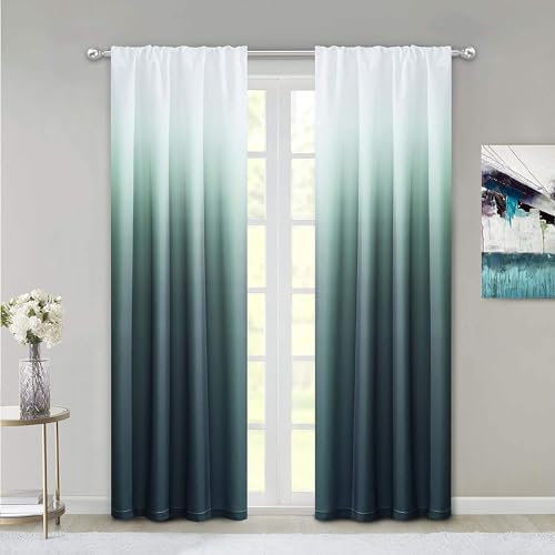 Dainty Home Ombre Darkening Curtains, Curtains for Living Room and Bedroom Blue 40