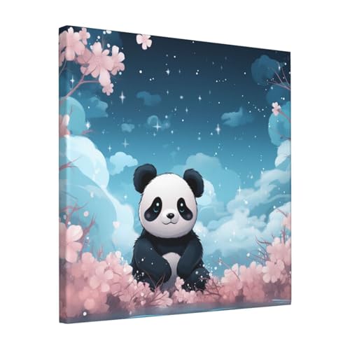 Toile murale panda fleur pour raviver un mur sombre de cuisine ou bureau