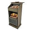 Peaceful Classics Potato Storage Wood Box, Wooden Bread Storage Bins, Decorative Potato and Onion Storage Bin, Potato Bin w/Grocery Section, Wooden Vegetable Storage w/Lid for Kitchen Pantry, Pewter