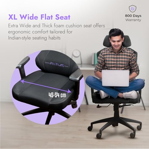 Image of Kreo Premium Gaming Chair - Ergonomic Mesh & Fabric Chairs with Adjustable Armrests, Recline & Lumbar Support, BIFMA Certified (Altus)