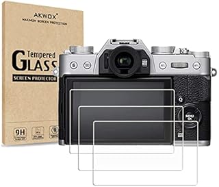 AKWOX (Pack of 3) Tempered Glass Screen Protector for Fujifilm X-T20 X-T10 X-A1 X-A2 X-M1 X-E3 X30, [0.3mm 2.5D High Definition 9H] Optical LCD Premium Glass Protective Cover