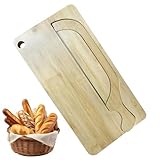 Brotschneidebrett, Edelstahl, tragbares Holztablett, Brotbrett-Set für linke und rechte Hände, französische Baguettes, Gebäckköche, Zuhause, Küche, Restaurant, Wohnung, Frühstück