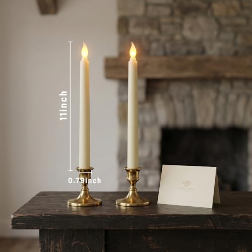 Image of Taper Candles, 9.9 Inches, 6 Pack6 Pack (Ivory&3)