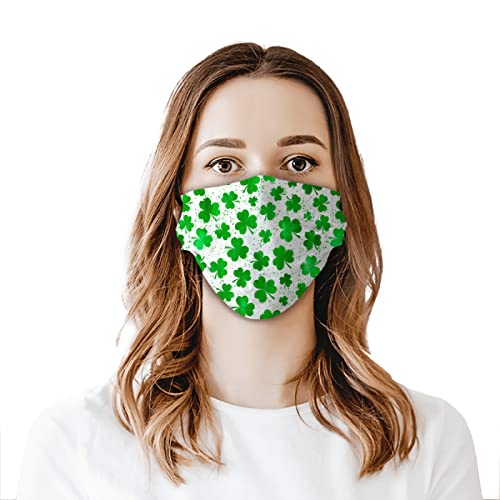 Máscara facial de Día de San Patricio, máscara de trebol de la suerte reutilizable lavable con 4 filtros para mujeres, hombres y jóvenes miniatura 5