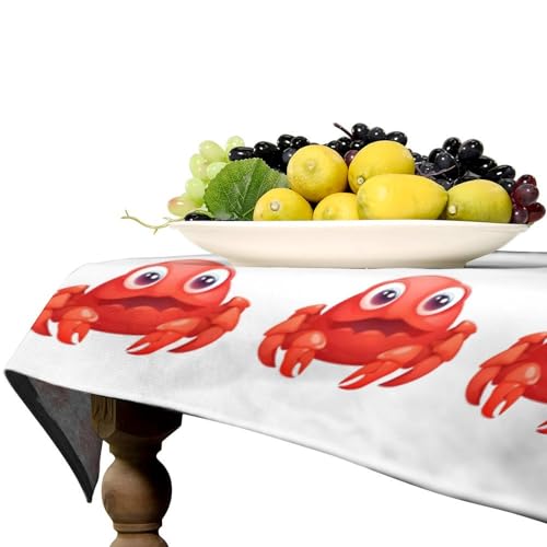 Nappe en lin de style rustique supérieur avec motif crabe brodé