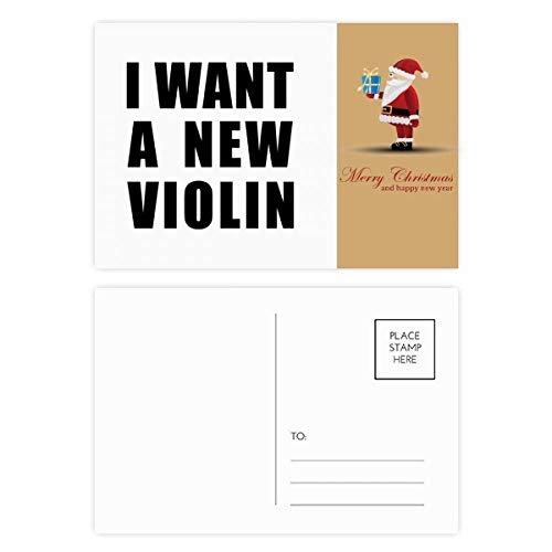 Cartes postales I Want A New Violon Père Noël lot de 20 exemplaires pour les fêtes