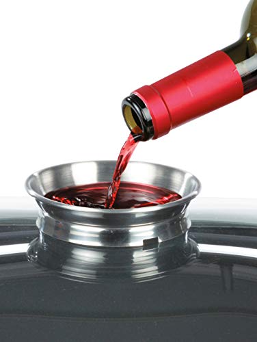 Foto von GSW 414593 Aromabräter mit Einsatz 39x25cm, Karbon-Stahl, Edelstahl rostfrei, Glas, 4 liters, schwarz