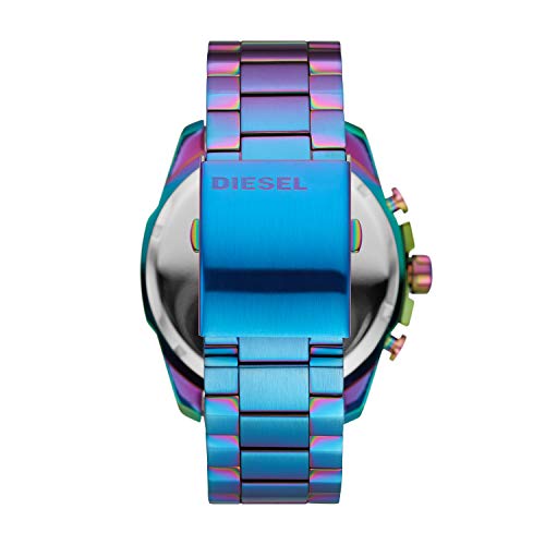 Diesel Mega Chief Chronograph Stainless Steel Watch - Dz4542 Iridescent/Blue/Pink One Size #TOP2