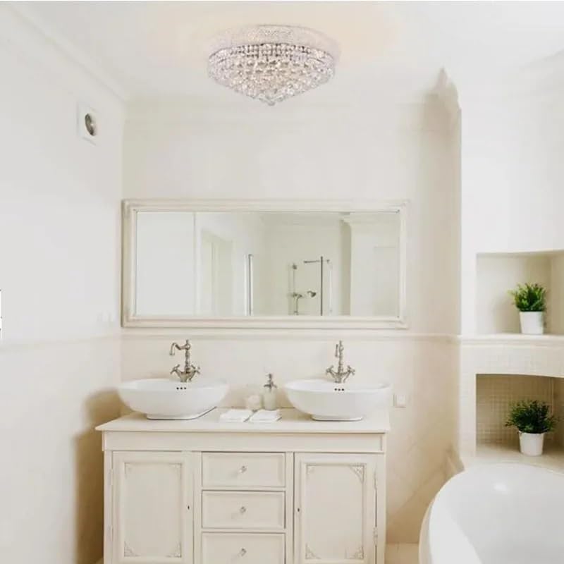 Lampe de plafond en cristal pour sublimer un salon sombre au design rond
