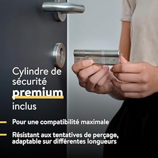 Nuki Smart Lock Ultra, serrure électronique avec Bluetooth, WiFi & Matter, Intégration domotique facile, Déverrouiller la porte à distance, avec 3 modes de verrouillage différents