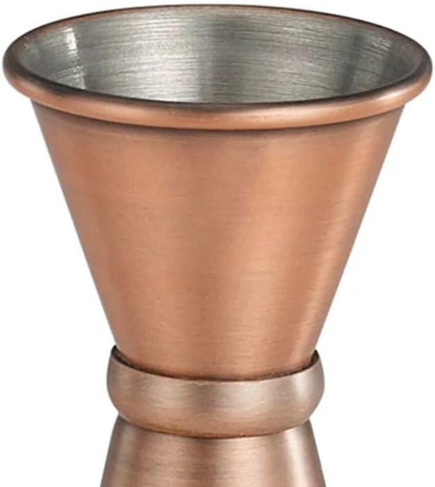 Soro Essentials- 1/2 oz x 3/4 oz Stainless Steel Jigger Antique Copper- Double Cocktail Jigger Bartending Measuring Jigger Bartender Tools for Shot Liquor Alcohol Home Bar Drink Kitchen