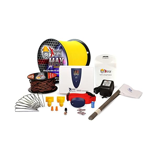 Extreme Dog Fence Max Grade Electric Dog Fence - 1 Dog Kit - 1500 Feet of Heavy Duty -Plus Maximum Duty Wire for Ultimate Performance and Reliability