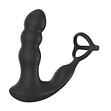 アナルバイブ360度旋回 掻き回すバイブ コックリング付き 電動 アナル 開発 前立腺 会陰 刺激 プロステート USB充電