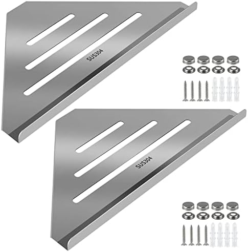 Amazon.com: BESy Adhesive Bathroom Shower Corner Shelf Shower Corner ...