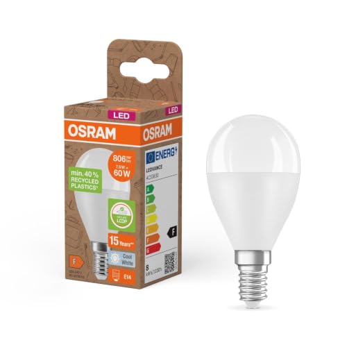 OSRAM 4058075832145 LED Lampen, klassische P Kolbenform aus recyceltem plastik