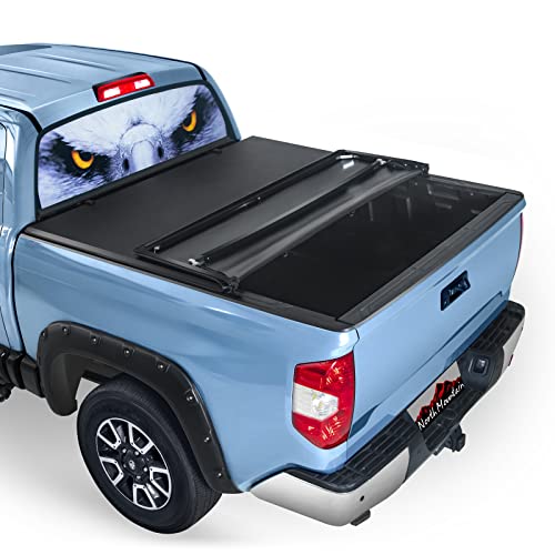 North Mountain Soft Tri Fold Truck Tonneau Cover For 2007-2013 Toyota Tundra 5.5Ft Truck Bed, Fits 2007-2013 Toyota Tundra 5.5Ft Fleetside/Styleside Bed With Or W/O Utiity Track Sys. #TOP1