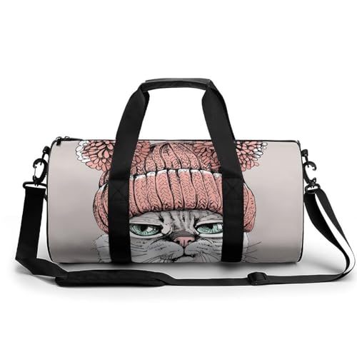 Sac de sport chat mignon en colère de 45cm pour gym et voyage étanche