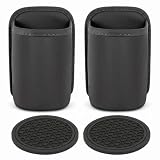 2Pcs Cup Holder For Car, Leather Black Car Door Cup Drink Holder