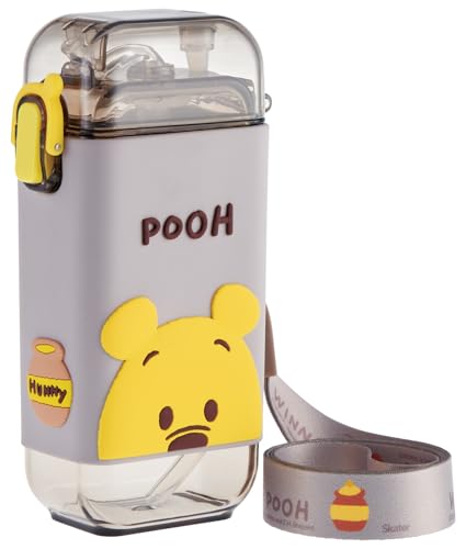 スケーター(Skater) スクエア ストロー ボトル 水筒 S 260ml ワンプッシュ カバー付 ショルダーベルト付 ディズニー くまのプーさん PSQ3ST-A