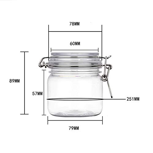 Mollensiuer 8541995850 2Pcs 10 Oz/300Ml Clear Round Plastic Home Kitchen Storage Sealed Jar Bottles thumb #4