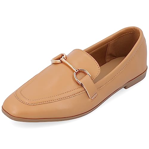 Image of Journee Womens Mizza Loafer Slip On Square Toe Dress Flats