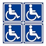Handicap-Aufkleber – 4 Stück 4,72 X 4,72 Zoll, Wasserfest, Selbstklebend, Autozubehör Handicap | Mühelose Aufkleber Für Busparkplätze, Restaurants, Hotels, Haus, Hof, Rasen, Außenbereich, Hinterhof, H