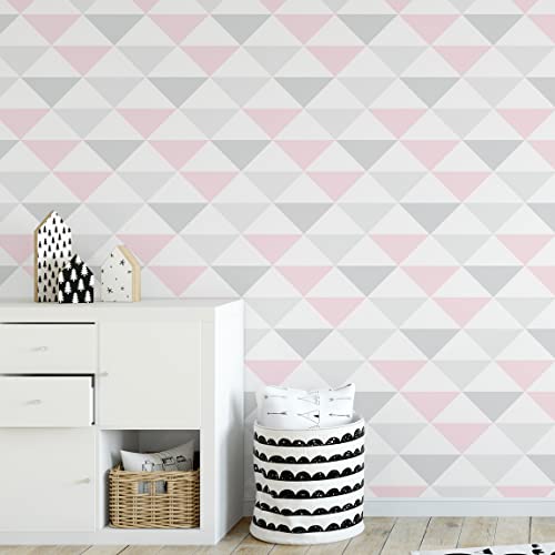 Papel De Parede Adesivo Infantil Triângulos Doce Sonho