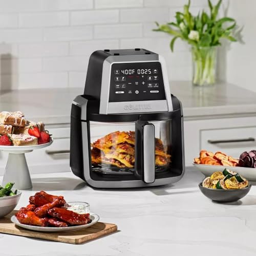 Gourmias 7 Qt Foldable Digital Air Fryer – 10 Presets, Guided Cooking, XL Capacity, Touch Controls, Nonstick Basket, Oil-Free Frying, Black - Image 6