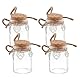 nbeads 4 Stück Tierhaare Miniflasche mit Korken, 56mm Mini-Glasflaschen mit Charm Memorial Glasflasche für Tierhaare Erinnerung Sympathie Geschenk Glas Vial für Asche Fell Urne