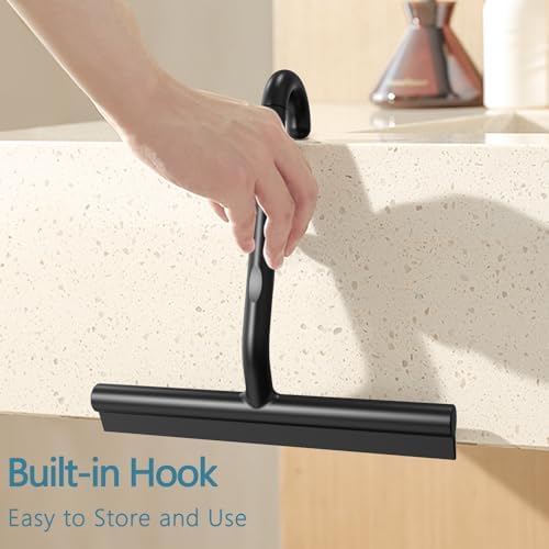 Anjinwiper All-One-Piece Shower Squeegee, Silicone Squeegee for Shower Glass Doors Window, Glass, Bathroom & Tile Walls, Household Squeegee Cleaning Tool（8.27in-Black） — view 8
