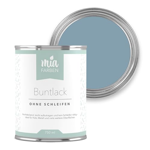 miafarben Buntlack ohne schleifen 750ml Möbelfarbe Möbellack für Holz Metall Kunststoff (Kühle Meeresbrise)