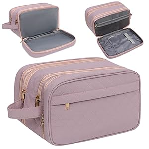 Toiletry Bag,Hanging Travel Makeup Organizer Cosmetic Bag Makeup Bag for Full Sized Toiletries (PURPLR)