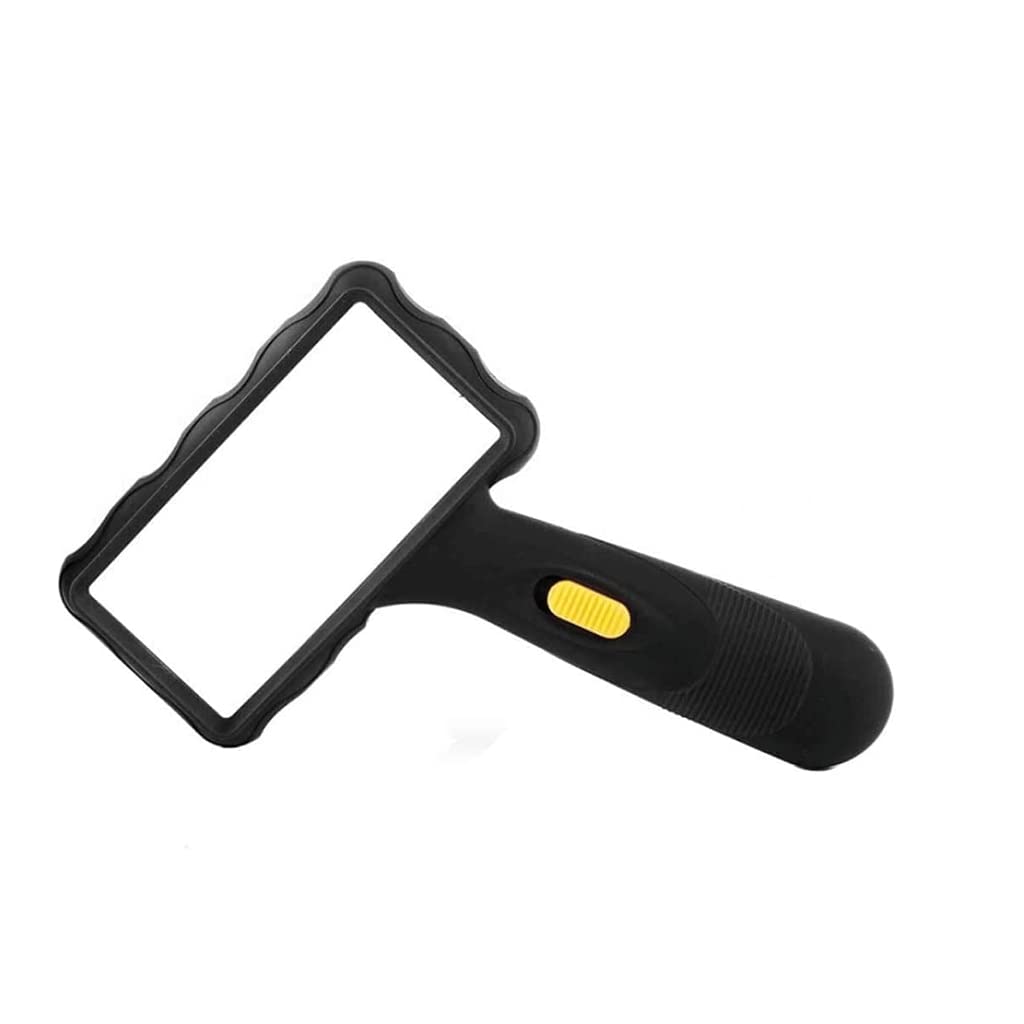 Lente Ingrandimento Lente d'ingrandimento con doppia illuminazione a LED Rettangolo nero Lente d'ingrandimento portatile portatile Lente d'ingrandimento per anziani Uso della ricerca più chiaro